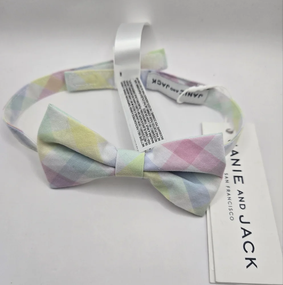 Toddler Janie and Jack San Fransisco Pastel Gingham Bow Tie 2T-5